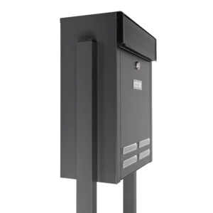 Front Access Pole Mounted Post Box Magnum Dark Grey Front Access Pole Mounted Post Box Magnum Dark Grey