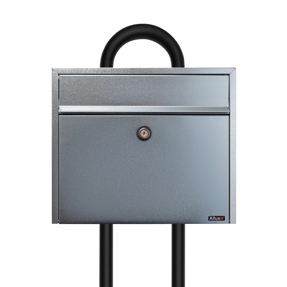 Galvanised Steel Finish Free Standng Post Box Allux LT150
