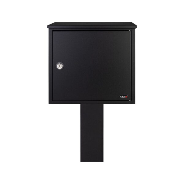 Outdoor Free Standing Letterbox Allux 400 Black Black Stand