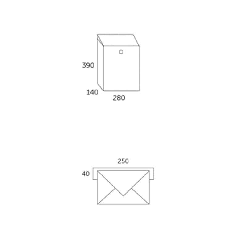 Allux 200 Postbox Drawing