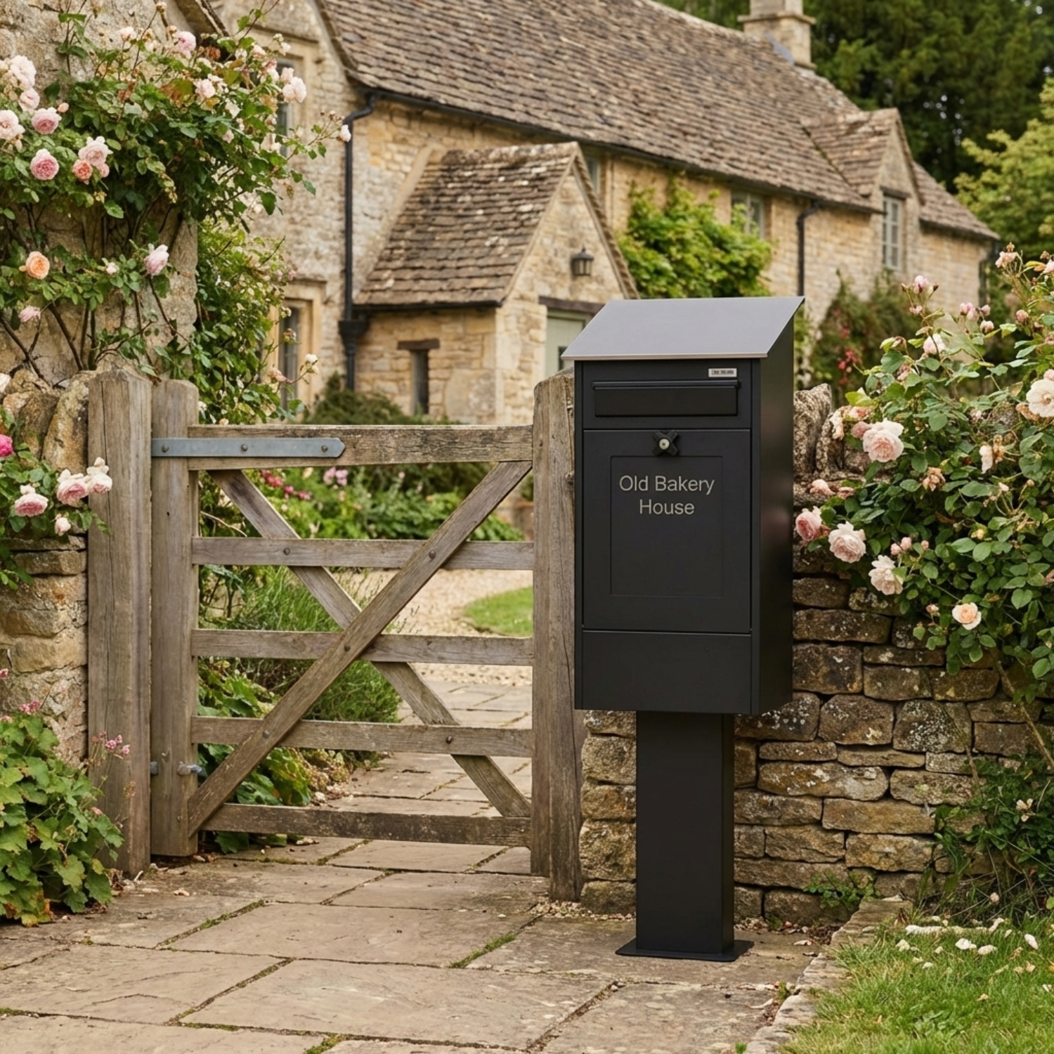 Free Standing Letterbox Gustaf Pole Mounted Black