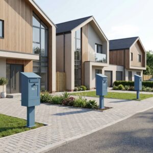 Free Standing Mailbox Gustaf Pole Mounted Blue Free Standing Mailbox Gustaf Pole Mounted Blue