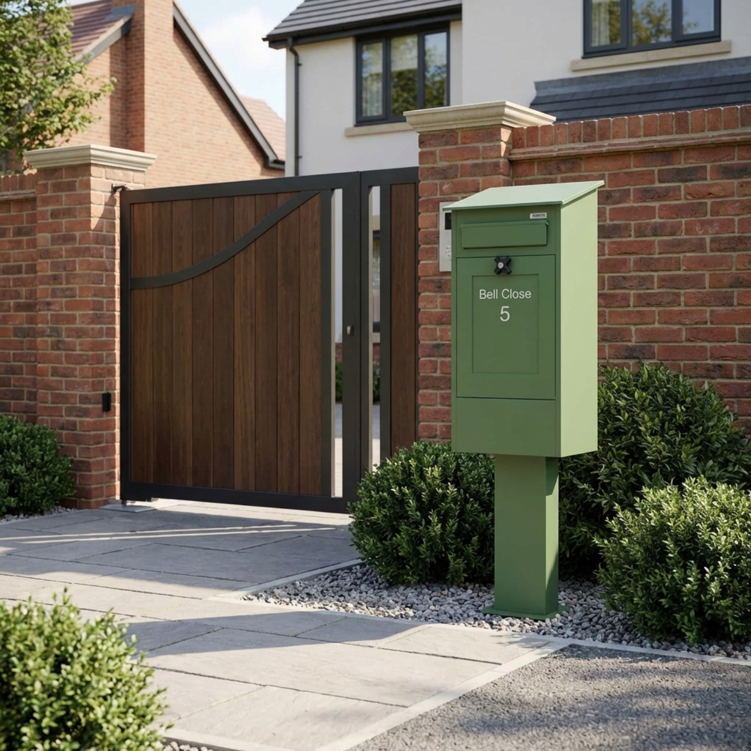 Free Standing Post Box Gustaf Light Green