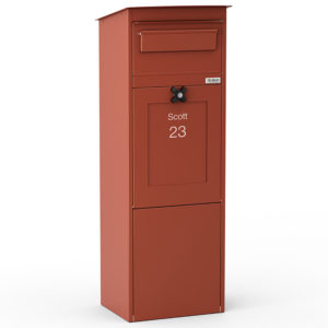 Freestanding Parcel Box Karl Red Front3   Copy