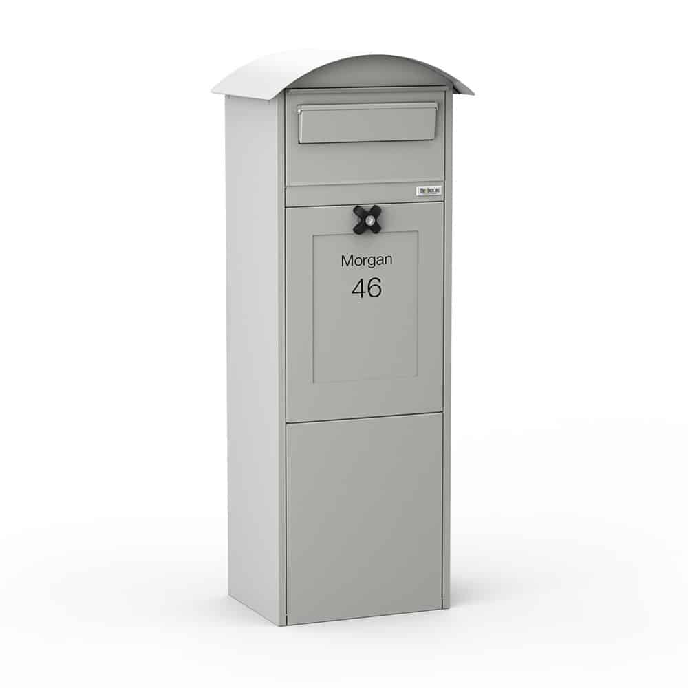 Freestanding Parcel Box Lovisa Light Grey Front2