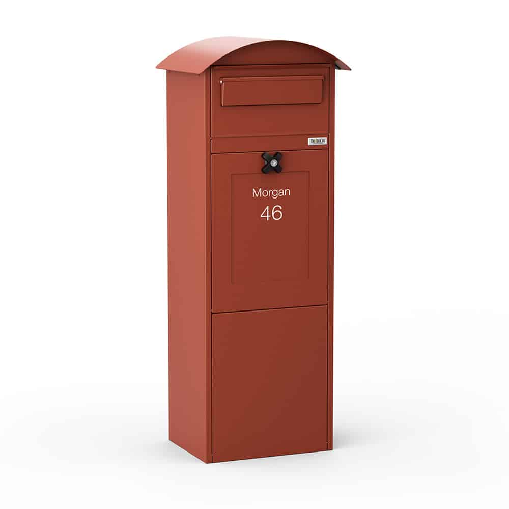 Freestanding Parcel Box Lovisa Red Front2