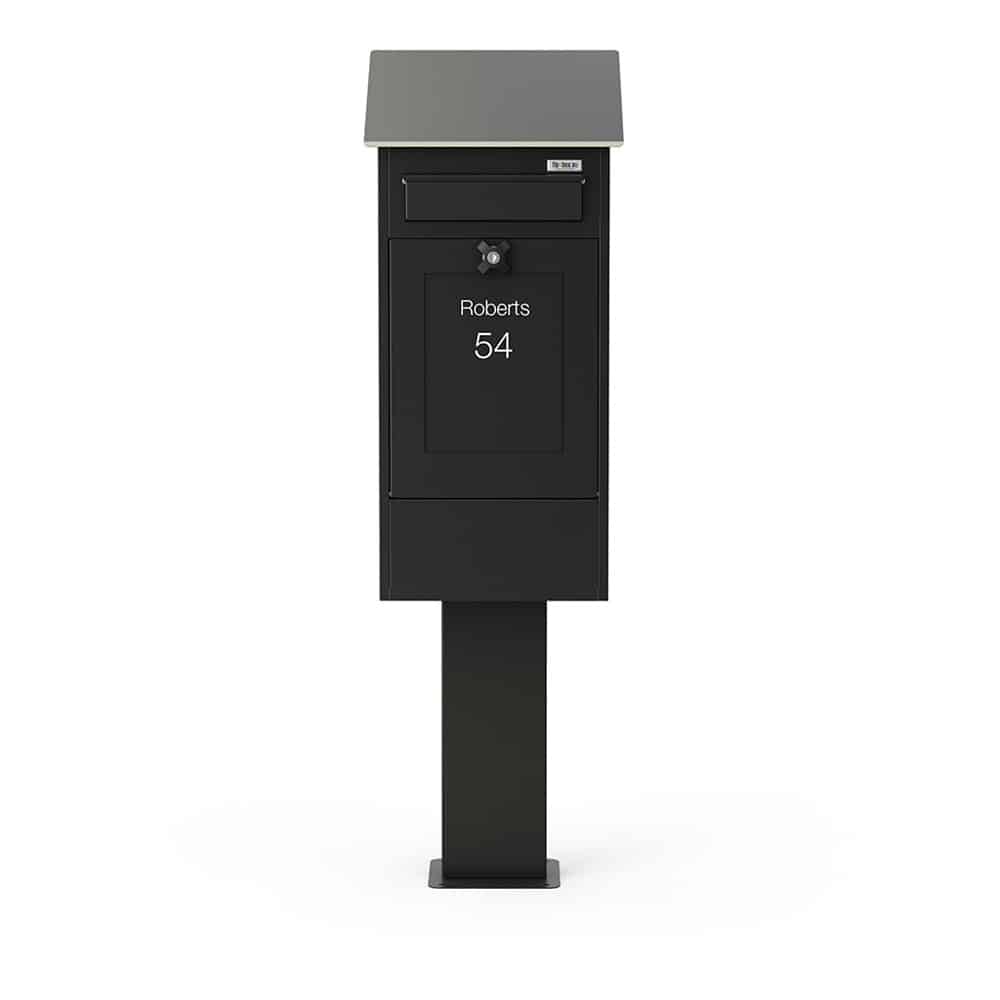 Freestanding Post Box Gustaf Black Front