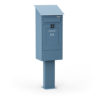 Freestanding Post Box Gustaf Blue Front2