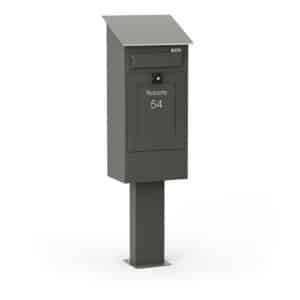 Freestanding Post Box Gustaf Dark Grey Front2 Freestanding Post Box Gustaf Dark Grey Front2