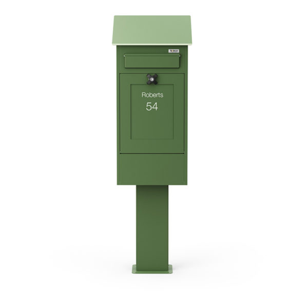 Freestanding Post Box Gustaf Green Front