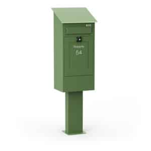 Freestanding Post Box Gustaf Green Front2 Freestanding Post Box Gustaf Green Front2
