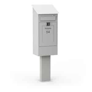 Freestanding Post Box Gustaf Light Grey Front2 Freestanding Post Box Gustaf Light Grey Front2