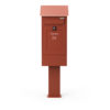 Freestanding Post Box Gustaf Light Red Front
