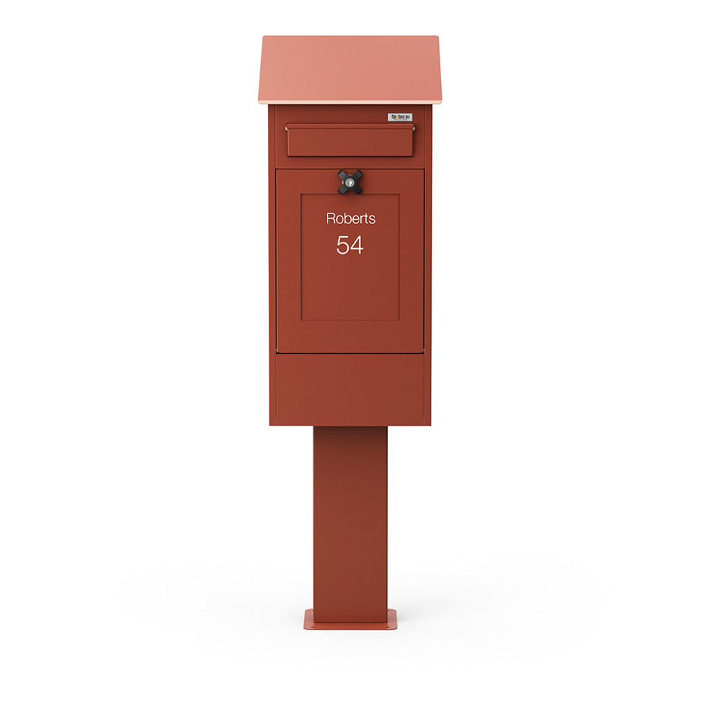 Freestanding Post Box Gustaf Light Red Front