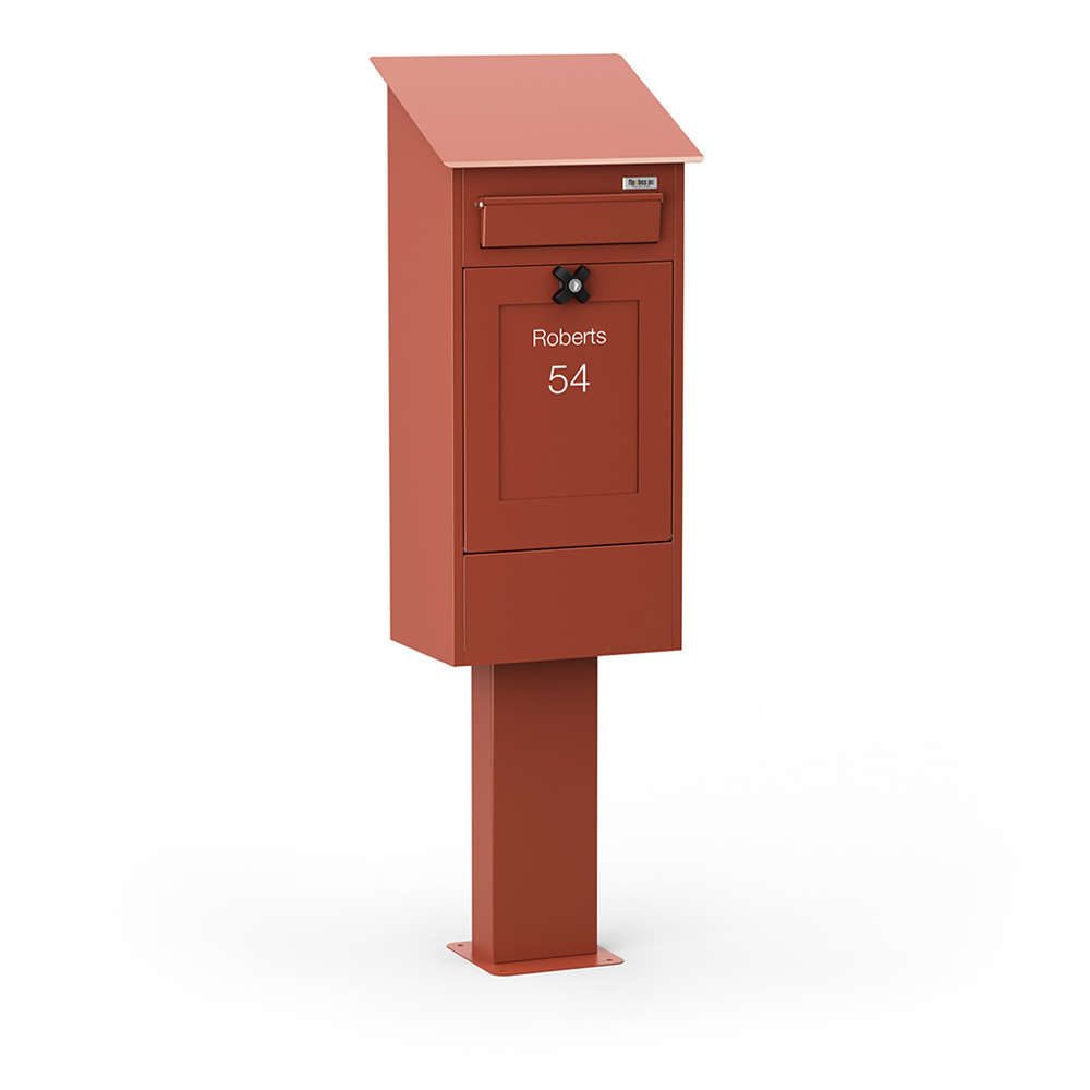 Freestanding Post Box Gustaf Light Red Front2