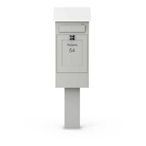 Freestanding Post Box Gustaf White Front