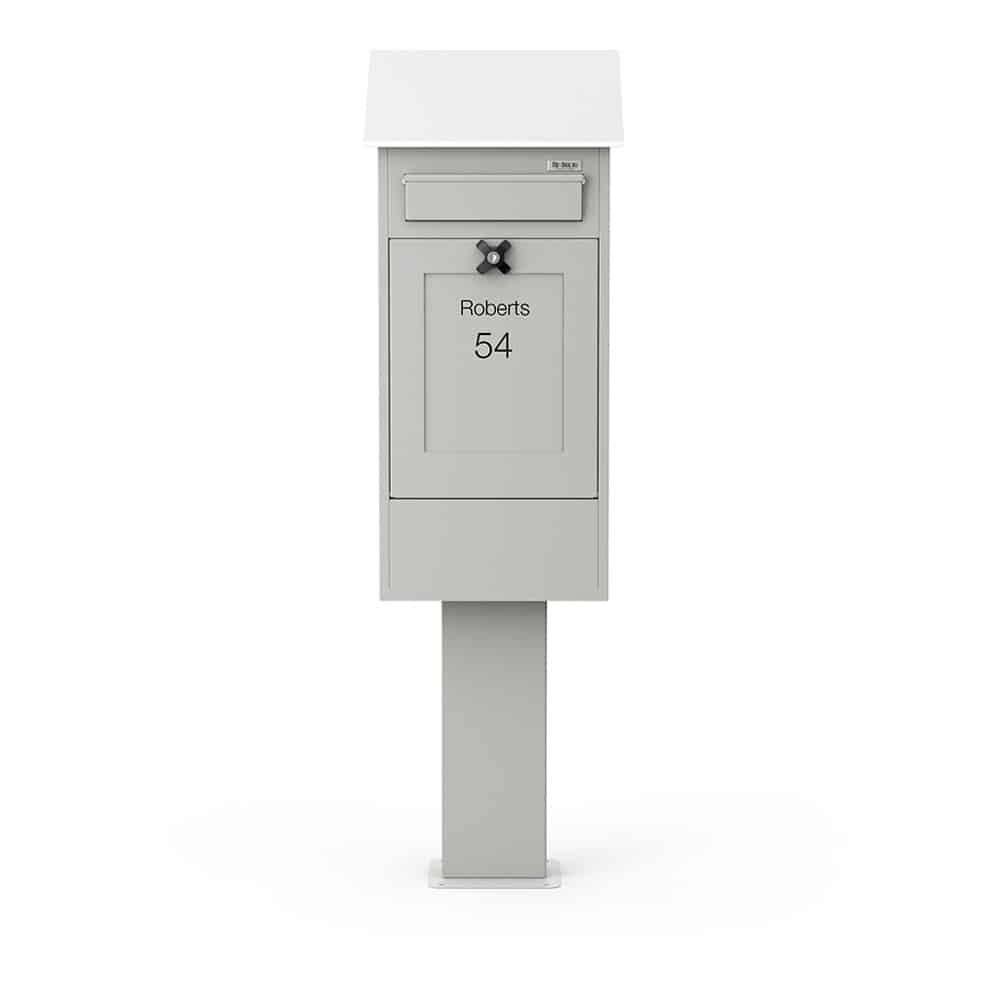 Freestanding Post Box Gustaf White Front