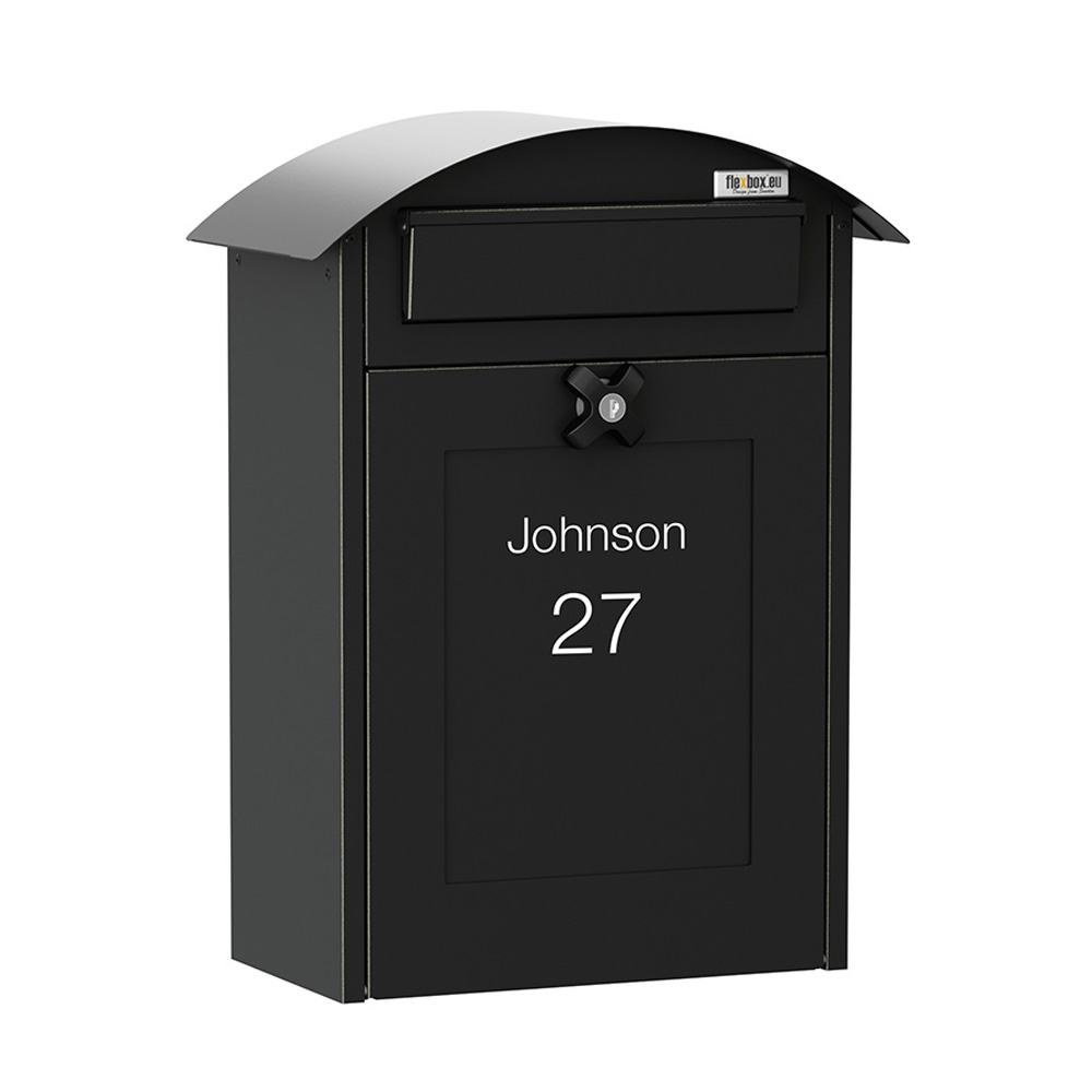 Wall Mounted Post Box Albertina Black Front2