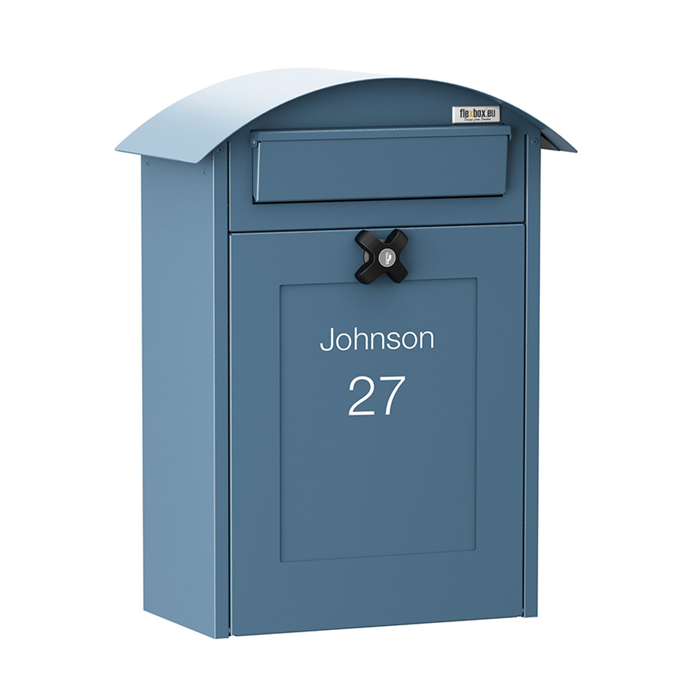 Wall Mounted Post Box Albertina Blue Front2