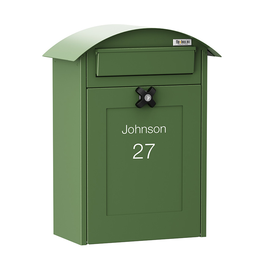 Wall Mounted Post Box Albertina Green Front2