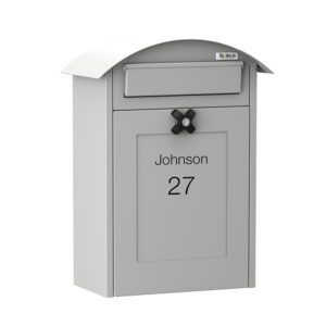 Wall Mounted Post Box Albertina Light Grey Front2 Wall Mounted Post Box Albertina Light Grey Front2