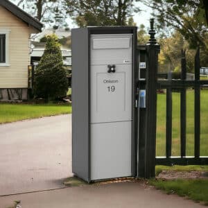 Parcel Box Oskar Light Grey Front Parcel Box Oskar Light Grey Front
