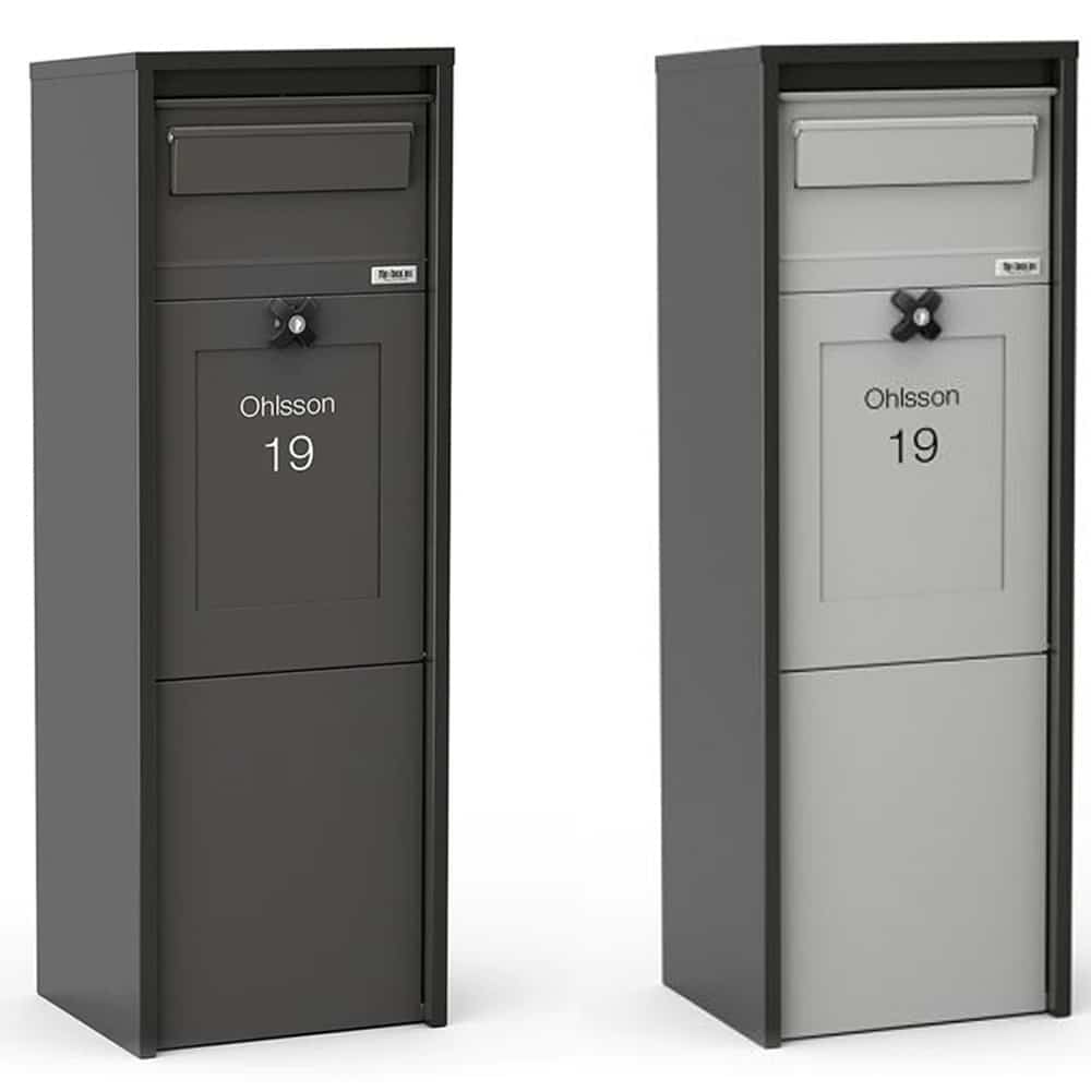 Parcel Delivery Box Light And Dark Grey Oskar Blk Lock