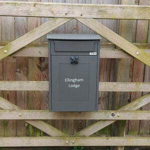 Wall Mounted Letterbox Albert In Dark Grey Lifestyle Image Wall Mounted Letterbox Albert In Dark Grey Lifestyle Image