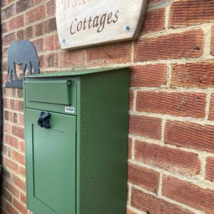 Wall Mounted Letterbox Albert In Green Side View Wall Mounted Letterbox Albert In Green Side View