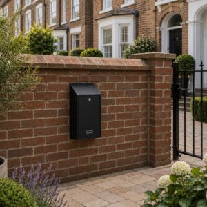 Through Wall Post Box Large Locking Cast Aluminium Weatherproof In Black Rolle:Nero Rear Through Wall Post Box Large Locking Cast Aluminium Weatherproof In Black Rolle:Nero Rear