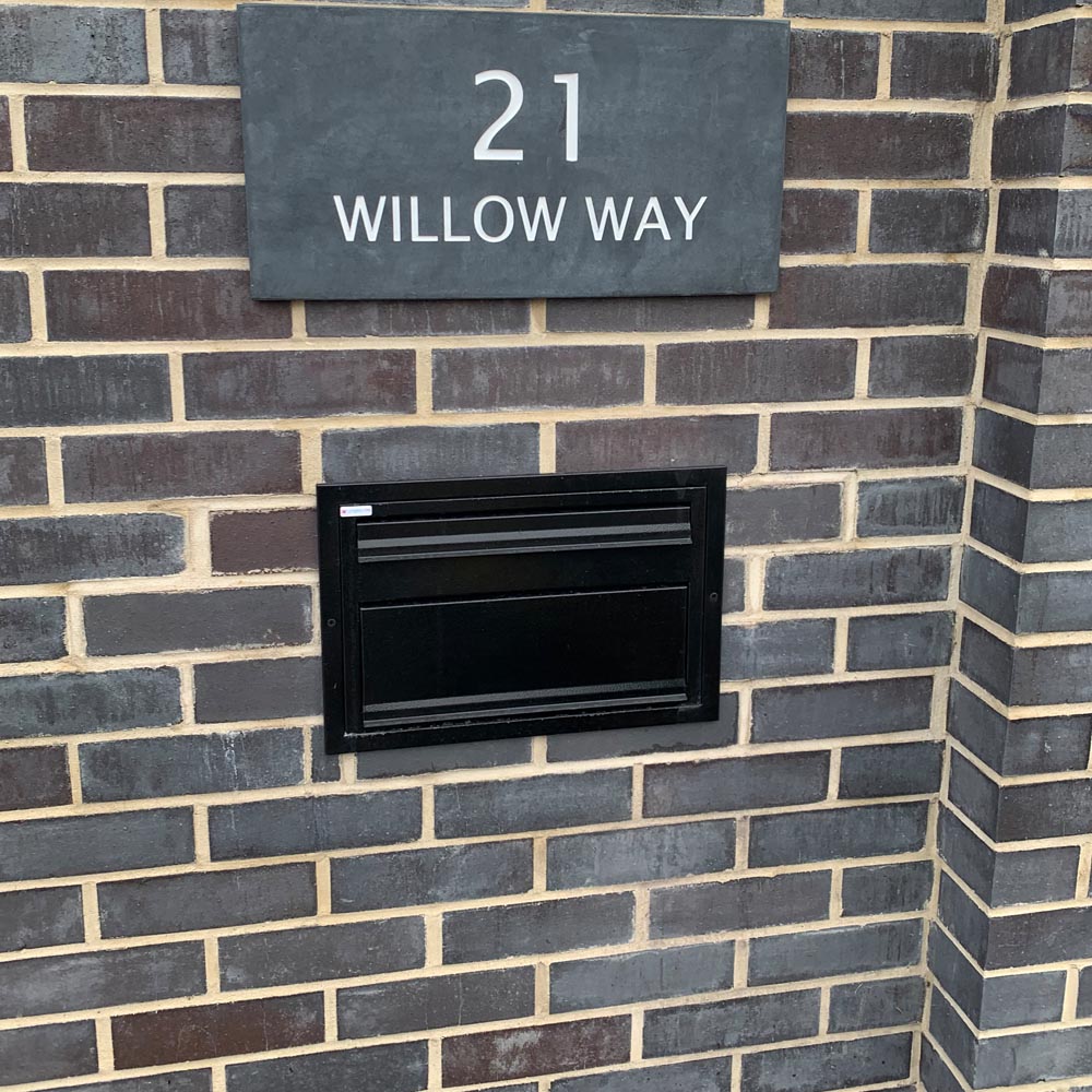 Wall Mounted Letterbox Sierra Black Front View