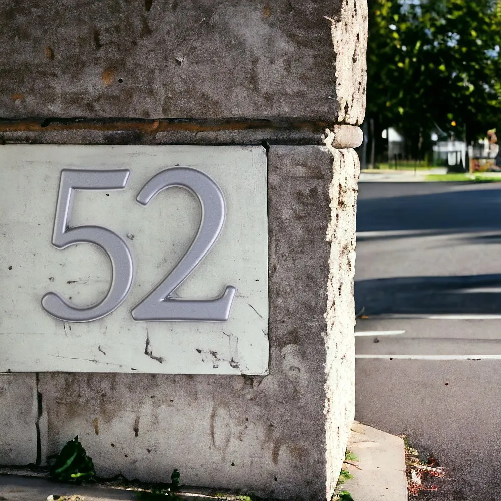 Large House Number In Chrome Finish