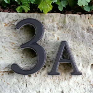 Large House Number With Letter Anthracite Grey