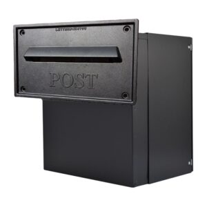 Through The Wall Post Box LFD 042 Black Nero Letterplate Through The Wall Post Box LFD 042 Black Nero Letterplate