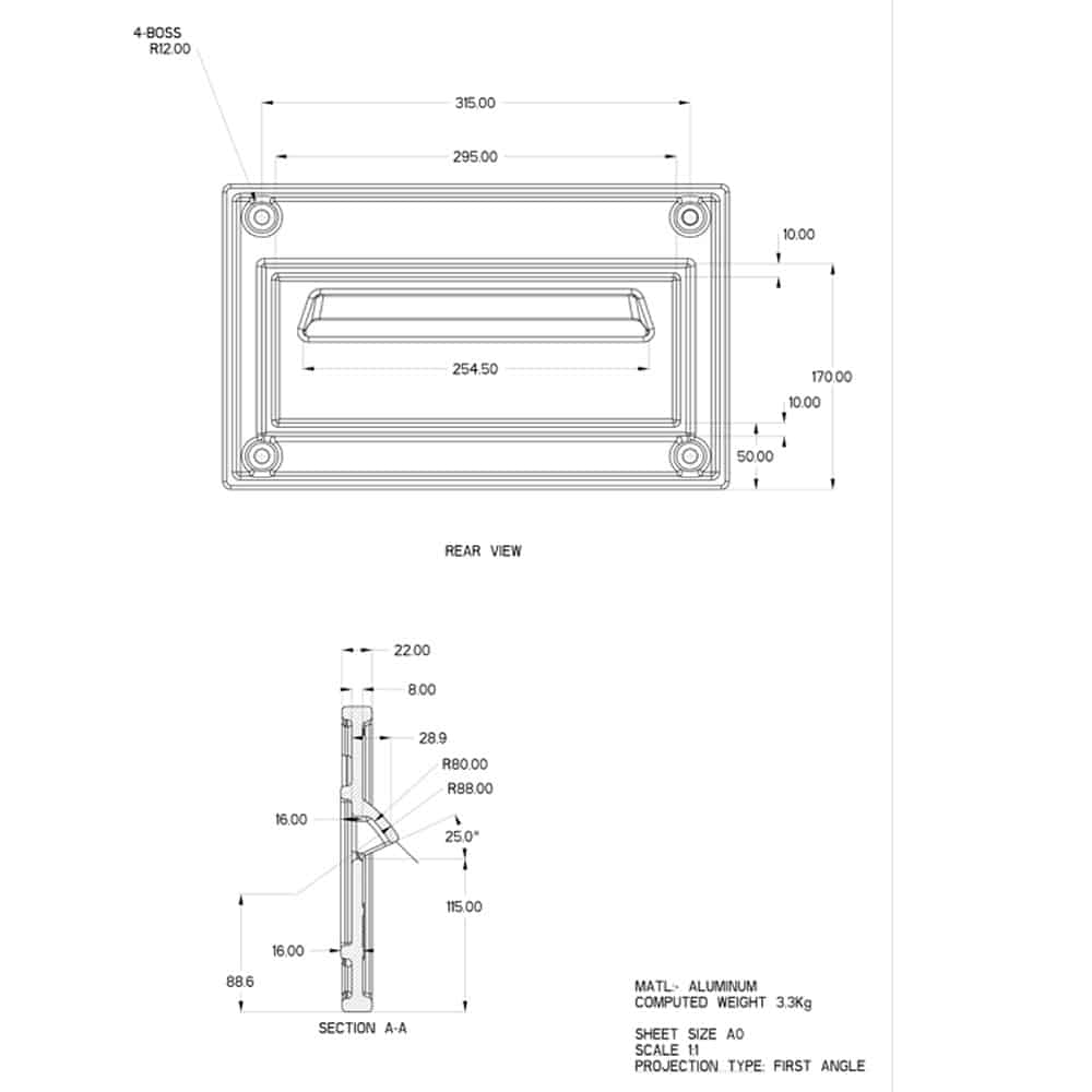Nero Black Letter Plate Dimensions