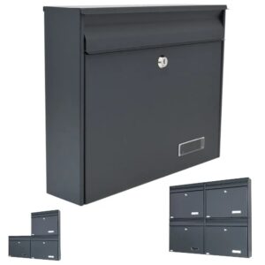 Letterbox For Flats W2 In Grey Single Version Communal Wall Mounted Letterbox For Flats W2 In Grey Single Version