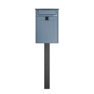 Pole Mounted Outside Letterbox Albert In Blue Pole Mounted Outside Letterbox Albert In Blue