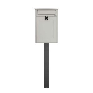 Post Mounted External Post Box Albert Light Grey Post Mounted External Post Box Albert Light Grey