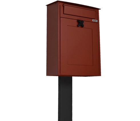 Large Letterbox Albert Red With Black Stand