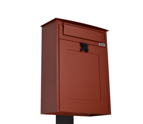 Large Post Box Albert Red With Black Stand