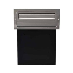 Letterbox For Gates & Fences Rear Access Gatehouse W3 Stainless Steel plus Trim Front View Post Boxes For Sale W3 Stainless Steel Front
