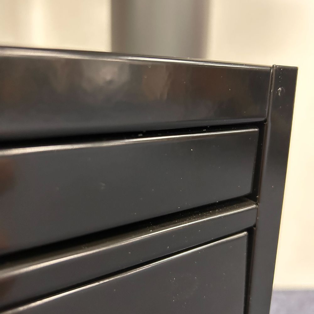 Black Gloss Finish On Galvanised Steel Surface Letterbox
