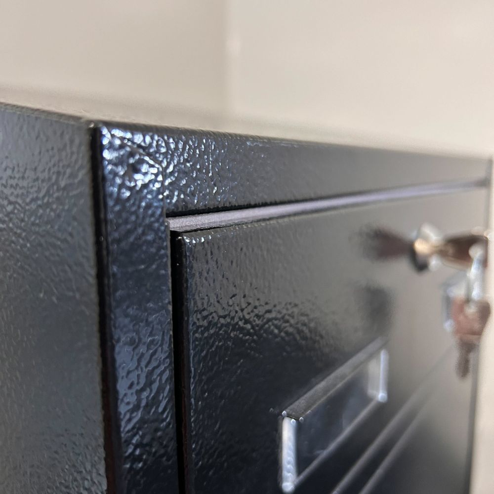 Black Semi Gloss Finish With Texture On Galvanised Steel Surface Letterbox