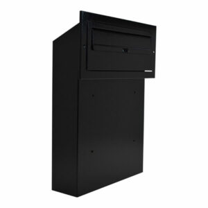 Black Post Box For Gates Fences External Rear Access Gatehouse W3