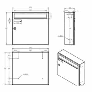 Letterboxes For Flats City Hall Lad 01 Recess Mounted Drawing Letterboxes For Flats City Hall Lad 01 Recess Mounted Drawing