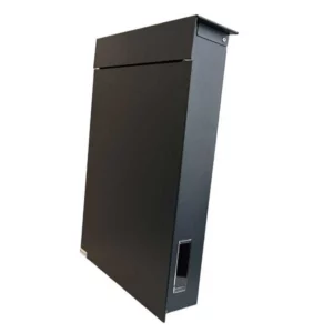 Tonale Wall Mounted Minimalistic Black Post Box Side View Tonale Wall Mounted Minimalistic Black Post Box Side View