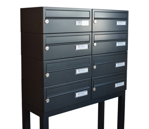 Apartment Mailboxes Free Standing Lbd 015 Ral 7016 8 Bank Side View