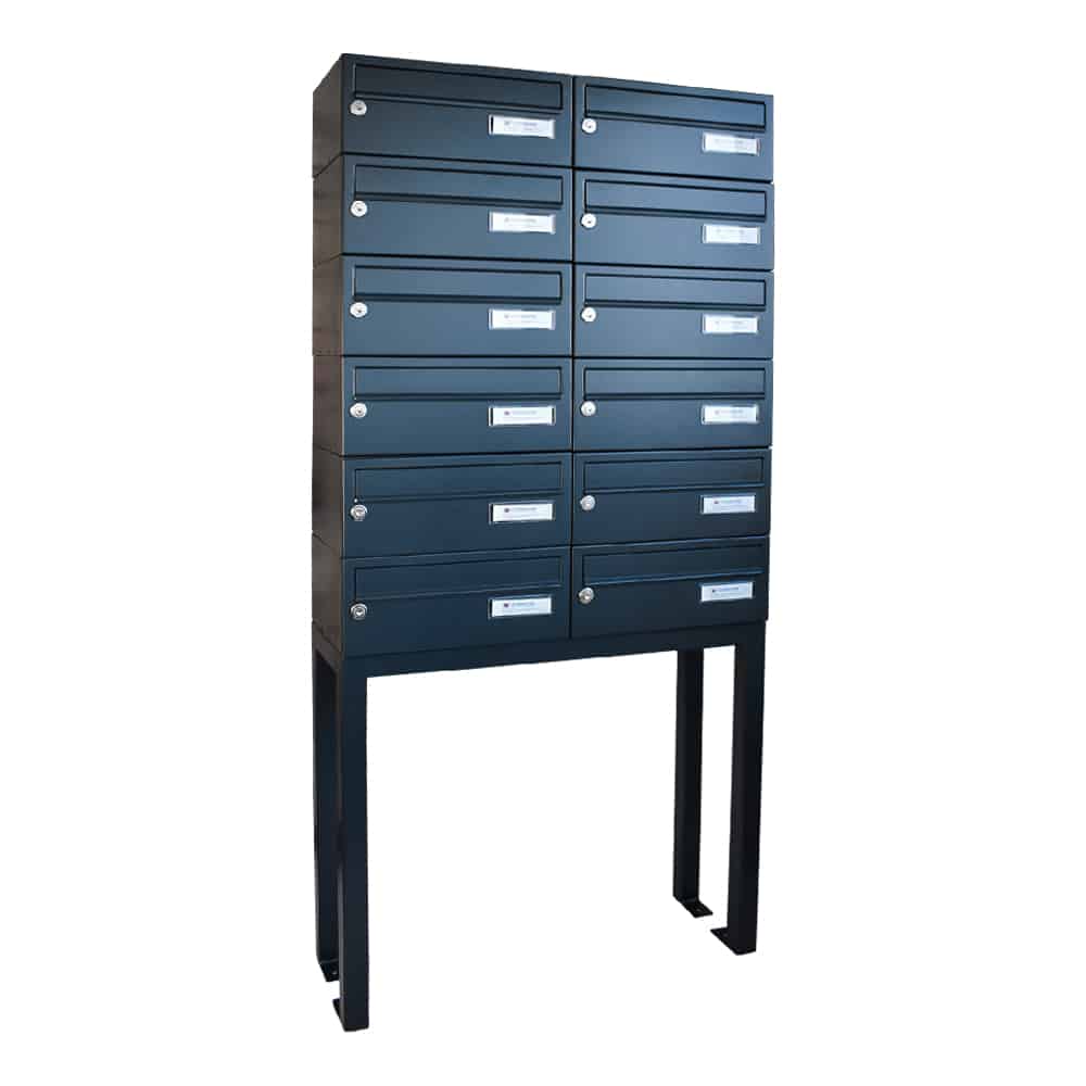 Letterboxes For Flats Free Standing Lbd 015 Ral7016 12 Bank