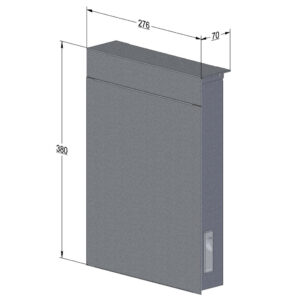 Wall Mounted Post Box Tonale Fully Open Rear Dimensions Drawing Wall Mounted Post Box Tonale Fully Open Rear Dimensions Drawing
