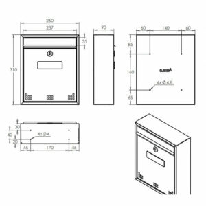 Letterboxes For Flats Lhd 011 Drawing Letterboxes For Flats Lhd 011 Drawing